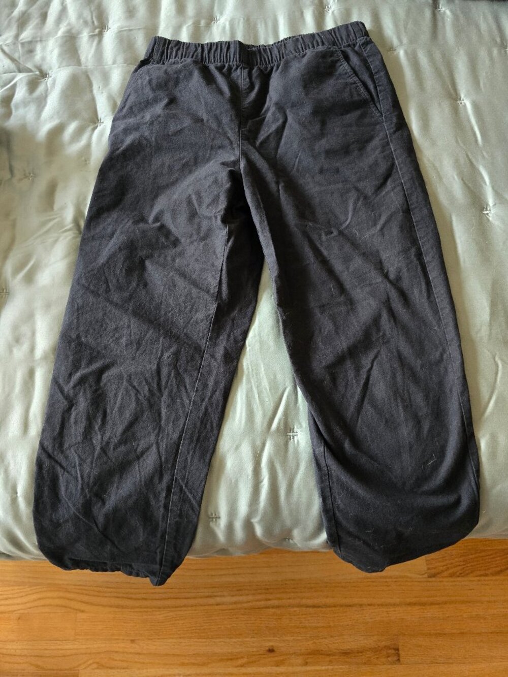 Uniqlo Cotton Relaxed Ankle Pants - Black, Size Small WITH POCKETS